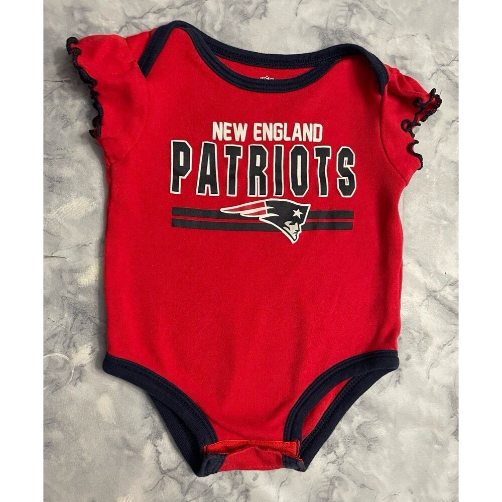 NFL New England Patriots Football Baby Girl Onesie Bodysuit, Size 3-6 months